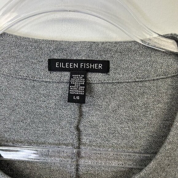 Eileen Fisher Zip Jacket Womens Size Large Gray Organic Cotton - Picture 4 of 9